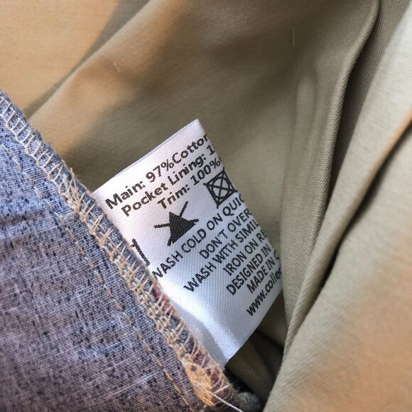 Collectif London Mens Simon Shorts Pleated Retro Khaki Beige Pockets 34 - Picture 4 of 5